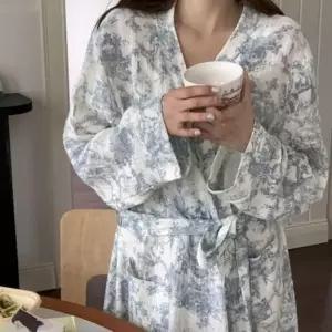 라윤지 여성 가운 수면 잠옷 로브나이트 데일리 샤워 요루면 빅사이즈