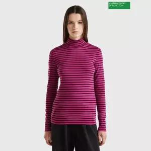 [베네통]Striped high neck t shirt 4F 30YSE2225_P431847919