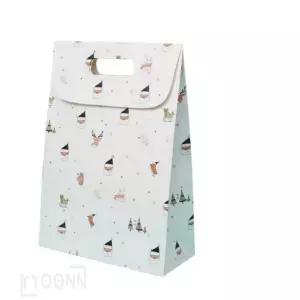 크리스마스 손잡이 선물백 19x26.5cm 흰색 종이가방
