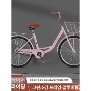 여성 바구니자전거 출근 경량 피크닉 장보기 클래식 생활