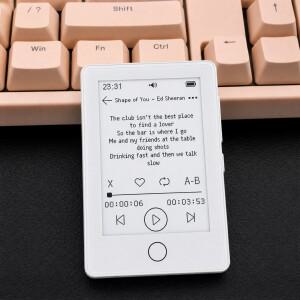 학생용 미니 E-Ink 스크린 MP3 플레이어 시력보호 64GB 무손실 FLAC/APE 지원 내장 백라이트 긴 배터리 수