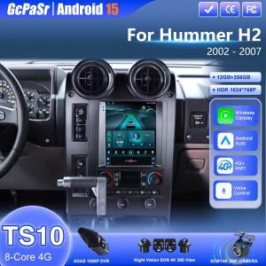 안드로이드 15 9.7인치 허머 H2 2002-2007 차량용 안드로이드 오토 라디오 스테레오 카플레이 GPS 네비게이