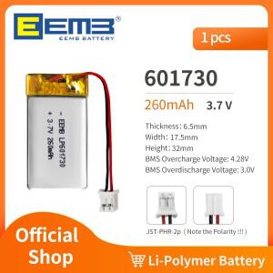 EEMB 충전식 리튬 폴리머 배터리 팩 대시캠 손전등 블루투스 스피커 GPS 카메라용 601730 3.7V 260mAh