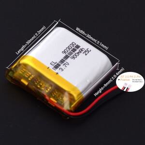 JST2.0 2P 503030 3.7V 리튬 이온 폴리머 배터리 (리포