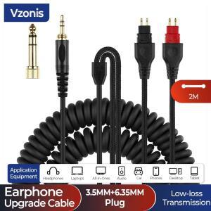SENNHEISER HD580 HD600 HD6XX HD660S HD535 스프링 헤드셋 오디오 와이어용 코일형 교체 업그레이드 케이