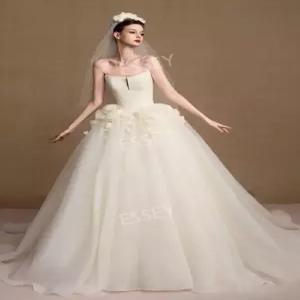 튜브탑 웨딩드레스 야외촬영 주문제작 스몰웨딩 본식 드레스 플러스사이즈