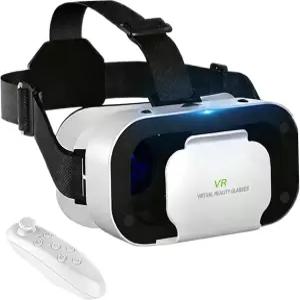컨트롤러가 포함된 휴대폰용 가상현실 헤드셋 3D VR 안경 조절 가능한 고글 및 Android용 4.7-6.5인치 호환