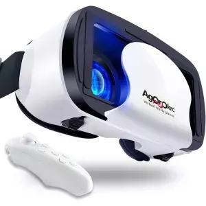 컨트롤러가 있는 VR 헤드셋 조절 가능한 3D 안경 가상현실 HD 블루레이 눈 보호 기능 5~7인치