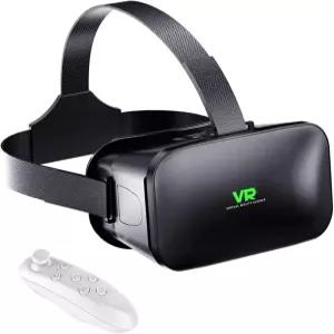 3D VR 헤드셋 가상현실 안경 블루라이트 차단 조절 가능한 헬멧 또는 Android 호환 컨트롤러 포함 4.5 ~6.7