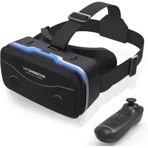 4.7-7인치 스마트폰용 COCERKET 3D VR 헤드셋 블루투스 게임패드 포함 조절 가능한 비구면 HD 렌즈와 근시