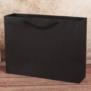 무지 가로형 쇼핑백(블랙) (40x30cm) 포장가방 심플종이가방 선물용가방 심플백 무지종이가방