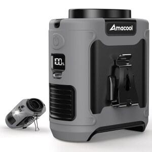 AMACOOL 휴대용 허리 팬 클립형, 10000mAh 웨어러블 셔츠 팬, 최대 40시간 사용 가능, 16000RPM, 강력한 5단 속도 벨트 개인용 쿨링 남녀용 선물, 야외 작업 현장 여행용