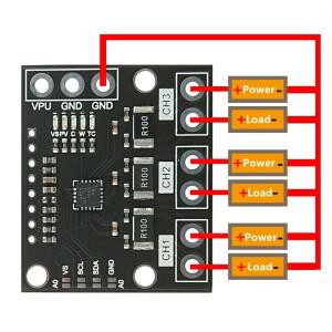 I2C SMBUS INA3221 삼중 채널 션트 전류 공급 장치 모니터 센서 보드 모듈 핀으로 교체