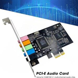 PCI-E 5.1 사운드 카드 컴퓨터, PCIE 채널, 3D 오디오, 6 게임 음악 디지털 카드, PCI Express CH 24Bit