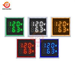 AC 60-500V 0-100A 사각형 LED 디지털 전압계 전류계 110V 220V 전압 전류 측정기 자동차 볼트 앰프 테스터 감지기
