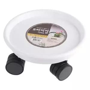 [제이큐]이동식 바퀴 원형 받침대 화분용 3호 화이트
