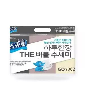 스카트 하루한장 THE 버블 수세미 60매 x 3롤