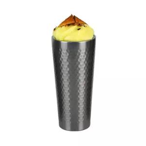 한스온 벌집무늬 이중진공 블랙컬러 스텐컵 430ML 스텐레스컵