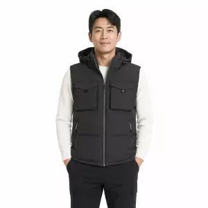 [파파브로] 남성 겨울 후드 보온 패딩 조끼 HS-VEW-4002