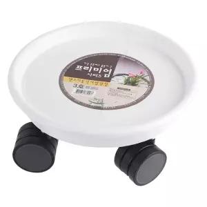 이동식 바퀴 원형 받침대 화분용 3호 화이트 화분받침 센스 AWFPAXIC