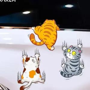 고양이 차량 스티커 대형 셀프 부착 자동차 장식 차량용스티커 포인트운전 SWFN0MC3
