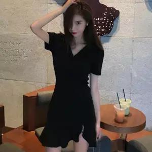 블랙 프릴 언발 트임 미니원피스 HH-B28 섹시원피스 GW62BCA4