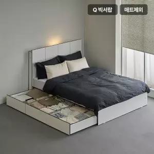 [삼익가구]스테오 3단 와이드 빅서랍 호텔 수납 침대(매트제외-퀸)