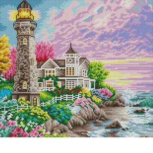 등대가 있는 풍경 캔버스 보석십자수 40x50 비즈십자수 아트조이 보석비즈 페인팅 HWD02E9A