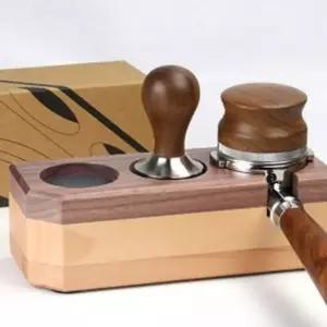 바리스타 우드 탬퍼받침대 커피 탬핑스테이션 58mm 템퍼 탬퍼스탠드 홈카페 HWC2D24E