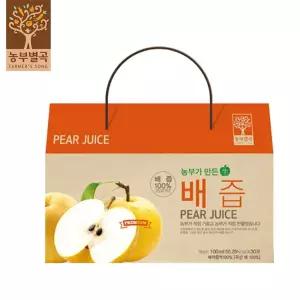 (농부별곡) 농부가 만든 배즙 100mlX30포선물용 명절 추석 감사 병문안 건강 과일 파우치
