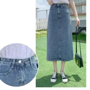 여성용 H라인 데님 롱 치마 연청 진청 흑청 M~XL 스커트 HWBD36C3