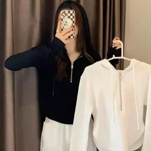 반집업 후드 2color 부드러운 골지 얇은 니트 티셔츠 데이트 소개팅 Q-WFK7LV2
