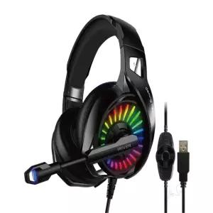하노샵 게이밍 기어 헤드폰 USB 7.1채널 RGB 조명 마이크 유선헤드셋 가벼운헤드셋