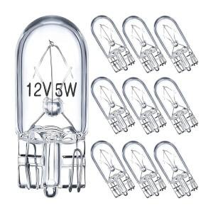 10PCS 신호 램프 유리 T10 W5W 501 194 12V 5W/3W W2.1x9.5d 단일 필라멘트 자동차 전구 자동 조명