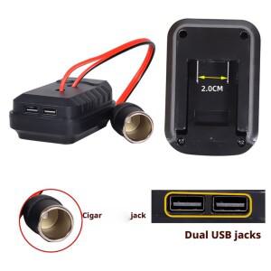 마키타 BL1830 18V-20V 배터리 컨버터 어댑터 - 듀얼 USB 충전기 및 DC 소켓 파워 뱅크