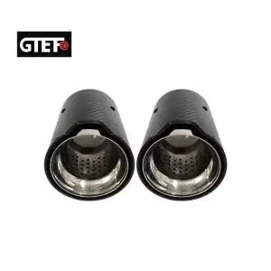 GTEFO 2PCS M 퍼포먼스 카본 파이버 팁 머플러 테일파이프 자동차 배기 파이프 BMW F30 M335i M340i F32 F3