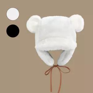 보드 털 곰뭉치 모자 귀마개모자 겨울 퍼 스키 귀달이