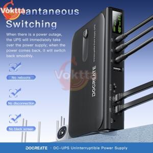 DC1036L 36W 디지털 UPS 무정전 전원 공급 장치 5V 12V 미니 백업 어댑터 배터리 WiFi 라우터용