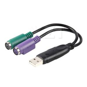 키보드 마우스 스캐너용 USB 수-6 핀 PS2 암 익스텐션 케이블 Y 스플리터 어댑터 커넥터