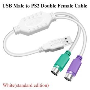 USB 남성-듀얼 PS2 여성형 변환기 케이블 확장 어댑터(키보드 마우스 스캐너용) 안정적인 플러그 앤 플레이