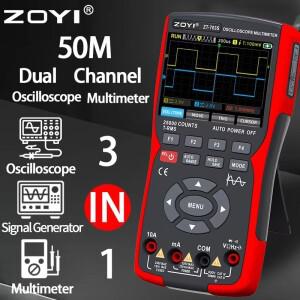 ZOYI 디지털 오실로스코프 멀티미터 트랜지스터 테스터, 50MHz 대역폭, 280MS 샘플링 레이트, 지지대 파형