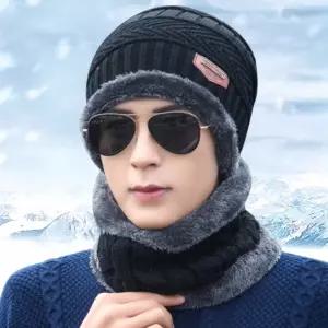 겨울 남녀 공용 털모자 목도리 세트