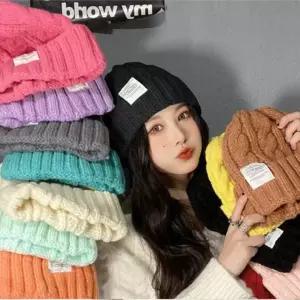 골지 짜임 겨울 데일리 비니 모자