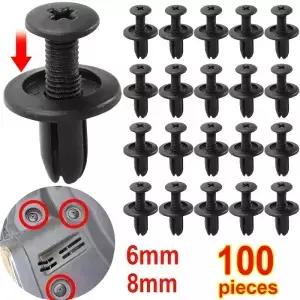 8mm/6mm 플라스틱 리벳 패스너 나사 자동차 범퍼 클립 자동 구멍 푸시 핀 액세서리