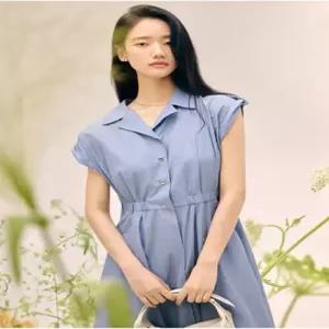 나이스클랍 셔츠 카라 슬리브리스 원피스 N252MWO534