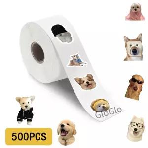 500PCS 귀여운 강아지 롤 스티커 방수 낙서 만화 카페 스케이트 보드 자동차 선물 수채화 노트북 전화 데칼