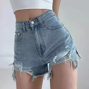 S모아 여성 디스트로이드 데님팬츠 찢청 핫팬츠 옆트임 여름바지 핫한패션 힙부분 뒷트임