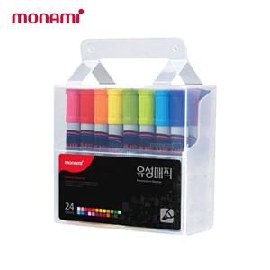 모나미 유성매직 24색(사각닙)
