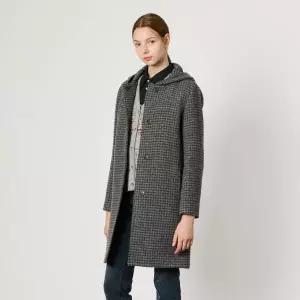 [BCBG] 트래디셔널 체크 후드 코트 B4WAH833