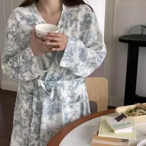 여성 요루면 샤워가운 로브 빅사이즈 홈웨어 골프 나이트 가운